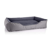 Produktbild von BedDog Hundebett Teddy Hundesofa aus Cordura und Microfaser-Velours grau Größe XXXL