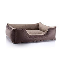 Produktbild von BedDog Hundebett Teddy Hundesofa aus Cordura und Microfaser-Velours in Braun-Beige Größe L