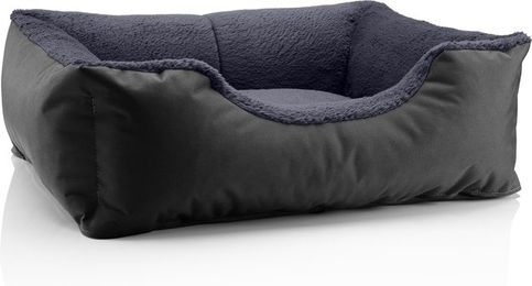 Produktbild von BedDog Hundebett TEDDY Hundesofa aus Plüsch mit Rand in Schwarz und waschbarem Hundekissen