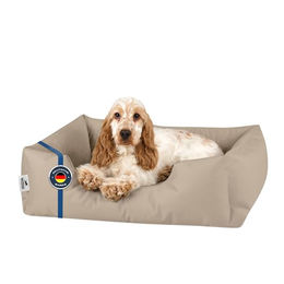BedDog Hundebett Zara Hundekissen aus Velours in Beige für kleine Hunde Größe S - 1 Stk. – Bild 1 von 7