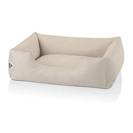 BedDog Hundebett Zara Hundekissen aus Velours in Beige für kleine Hunde Größe S – Bild 1 von 5