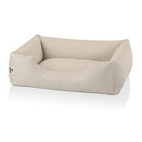 Produktbild von BedDog Hundebett Zara Hundekissen aus Velours in Beige für kleine Hunde Größe S