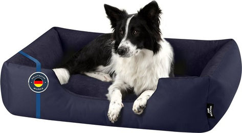 Produktbild von BedDog Hundebett ZARA Hundekissen in Blau mit waschbarem Bezug