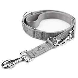 BedDog Hundeleine Spike Doppel-Leine verstellbar aus Polyester und Edelstahl grau 2m - 2 m – Bild 1 von 7