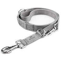 Produktbild von BedDog Hundeleine Spike Doppel-Leine verstellbar aus Polyester und Edelstahl grau 2m - 2 m
