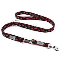 Produktbild von BedDog Hundeleine Spike Doppelleine aus Nylon rot/schwarz 2m - 2 m