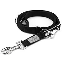 Produktbild von BedDog Hundeleine Spike verstellbare Doppelleine aus Polyester und Edelstahl für mittel- und großwüchsige Hunde 2m Schwarz - 2 m