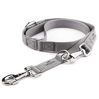 Produktbild von BedDog Hundeleine Willy Doppel-Leine verstellbar Grau für mittelgroße und große Hunde 2m - 2 m