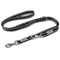 Produktbild von BedDog Hundeleine Willy Doppelleine aus Nylon verstellbar Schwarz Neon - 2 m