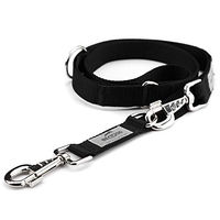 Produktbild von BedDog Hundeleine Willy Doppelleine verstellbar Schwarz 2m für mittelgroße und große Hunde - 2 m