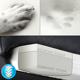 BedDog Premium Orthopädisches Hundebett WUFFI aus Kunstleder mit abnehmbarem Bezug in Melange Beige/Braun Größe L – Bild 1 von 5