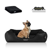 Produktbild von BedDog Premium Orthopädisches Hundebett WUFFI aus Kunstleder mit abnehmbarem Bezug in Schwarz Größe L - 1 Stk.