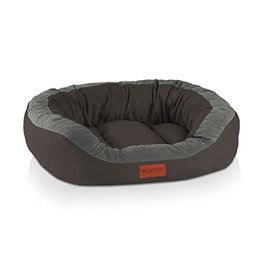BedDog PRINS Premium Hundebett aus Alicante-Gewebe Hundesofa mit Seiten in Grau Größe L – Bild 1 von 7
