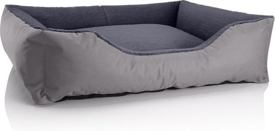 Produktbild von BedDog TEDDY Hundebett aus Plüsch mit Rand in Grau