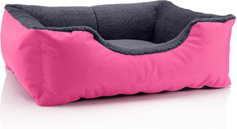 Produktbild von BedDog TEDDY Hundebett aus Plüsch mit Rand in Rosa und waschbarem Hundekissen