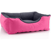 Produktbild von BedDog TEDDY Hundebett aus Plüsch mit Rand in Rosa und waschbarem Hundekissen