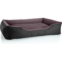 Produktbild von BedDog TEDDY Hundebett aus Plüsch mit Rand und Kissen grau