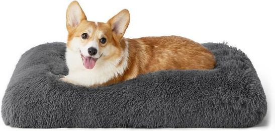 Bedsure Flauschiges Hundebett für große Hunde in Grau mit rutschfester Unterseite und waschbarer Matratze 74 x 53 cm – Bild 1 von 1