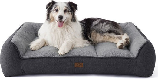BEDSURE Hundesofa für große Hunde und Senioren, waschbares Hundebett mit Sherpa-Material, OEKO-TEX-zertifiziert, Anthrazit, 106 x 76 x 24 cm – Bild 1 von 1