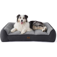 Produktbild von BEDSURE Hundesofa für große Hunde und Senioren, waschbares Hundebett mit Sherpa-Material, OEKO-TEX-zertifiziert, Anthrazit, 106 x 76 x 24 cm