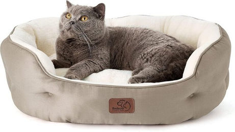 BEDSURE Katzenbett und Hundebett für kleine Hunde und Katzen, maschinenwaschbar mit doppelseitiger Innenauskleidung, Größe S, Khaki-Camel – Bild 1 von 1
