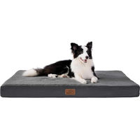 Produktbild von Bedsure Noppenschaum-Hundebett mit wirbelsäulenstützender ComfortNurle-Liegefläche für kleine, mittelgroße und große Hunde, Grau, 90 x 70 cm