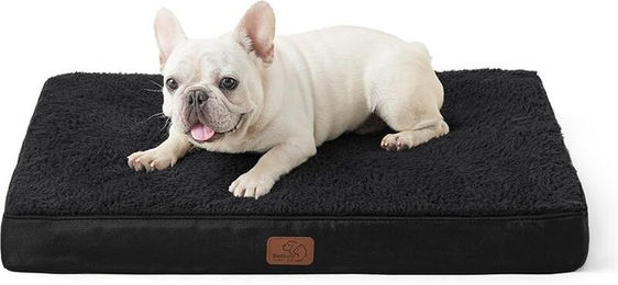 BEDSURE Orthopädisches Hundebett für kleine bis mittelgroße Hunde, waschbare Sherpa Hundematratze in Schwarz – Bild 1 von 1
