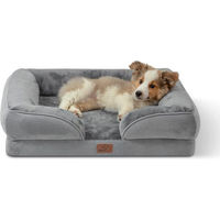 Produktbild von BEDSURE orthopädisches Hundebett für kleine Hunde und Senioren in Grau mit ergonomischem Eierkarton-Design und waschbarem Flanellbezug 71 x 58 cm