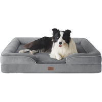 Produktbild von Bedsure Orthopädisches Hundebett für mittelgroße Hunde mit Eierschalenschaumstoff und Flanell Bezug Grau 89 x 63 cm