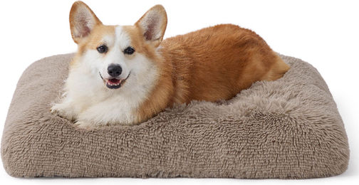 BEDSURE Plüsch-Hundebett für mittelgroße Hunde OEKO-TEX Standard 100 74 x 53 cm Braun/Beige – Bild 1 von 1