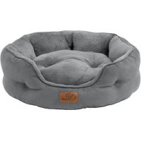 Produktbild von BEDSURE Waschbares Katzenbett und Hundekörbchen mit wendbarer Innensitzauflage für kleine Hunde und Katzen, Grau, Größe M, 63 x 53 x 20 cm
