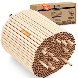 BEESI Wildbienen-Nisthilfe aus Pappe mit 300 Nisthülsen 15 cm lang Durchmesser 6 und 8 mm gemischt - 300 x 15 cm – Bild 1 von 7