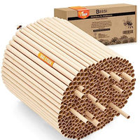 Produktbild von BEESI Wildbienen-Nisthilfe aus Pappe mit 300 Nisthülsen 15 cm lang Durchmesser 6 und 8 mm gemischt - 300 x 15 cm