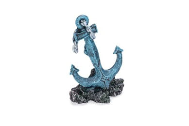 Beeztees Anker Aquariumdekoration Figur und Höhle in Blau für Fische 10,5x6,5x16 cm – Bild 1 von 6