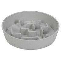 Produktbild von Beeztees Anti-Schlingnapf Slow-Feeder für Katzen aus Melamin Grau 18 x 18 x 5 cm