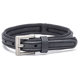 Beeztees Balacron Ax Hundehalsband aus Kunstleder Schwarz 24-30 cm x 10 mm – Bild 1 von 2