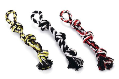 Beeztees Bino Hundespielzeug aus Baumwolle mit 3 Knoten in Bunt 40 cm - 40 cm – Bild 1 von 2