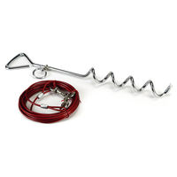 Produktbild von Beeztees Campingset mit Anlegespirale aus Metall und 6 m Schleppleine in Rot - 6 m