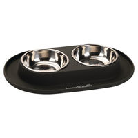 Produktbild von Beeztees Dinerset Futternapf aus Silikon für Hunde in Anthrazit - 2 x 160 ml