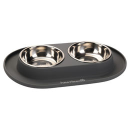 Produktbild von Beeztees Dinerset Futternapf aus Silikon für Katzen in Grau 2 x 160 ml - 160 ml
