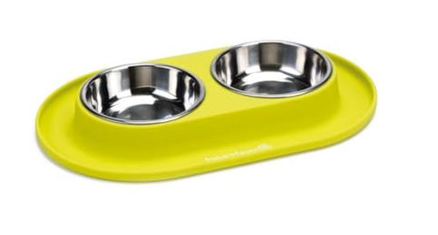 Beeztees Dinnerset für Hunde aus Silikon in Grün 31 x 19 cm – Bild 1 von 4