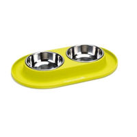 Produktbild von Beeztees Dinnerset für Hunde aus Silikon in Grün 31 x 19 cm
