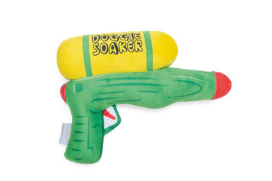 Beeztees Doggie Wasserpistole Hundespielzeug aus Plüsch mit Squeaker Grün/Gelb – Bild 1 von 1