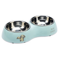 Produktbild von Beeztees Droppy Dinner Set Welpe Schale aus Kunststoff und Edelstahl Grün - 0,35 l