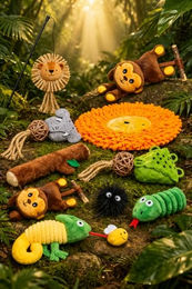 Beeztees Dschungel Noeki Katzenspielzeug aus Plüsch mit Katzenminze Gelb 19x8x2 cm – Bild 1 von 4