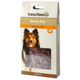Beeztees Ducky Dice Hundesnack Ente glutenfrei 8 x 100 g - 8 x 100 g – Bild 1 von 3