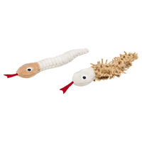 Produktbild von Beeztees Eco Katzenspielzeug Schlange Boa aus Plüsch in Beige