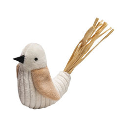 Beeztees Eco Katzenspielzeug Vogel Chico Federspielzeug aus Plüsch in Braun und Beige – Bild 1 von 3