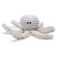 Produktbild von Beeztees Eco Octopus Okki Plüschspielzeug für Hunde aus Fleece in Beige und Weiß