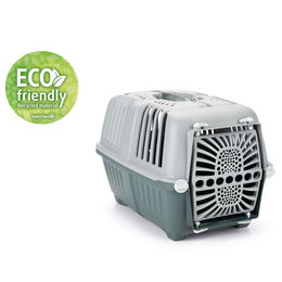 Beeztees Eco Transportbox Praktiko aus Kunststoff in Grün/Grau – Bild 1 von 6